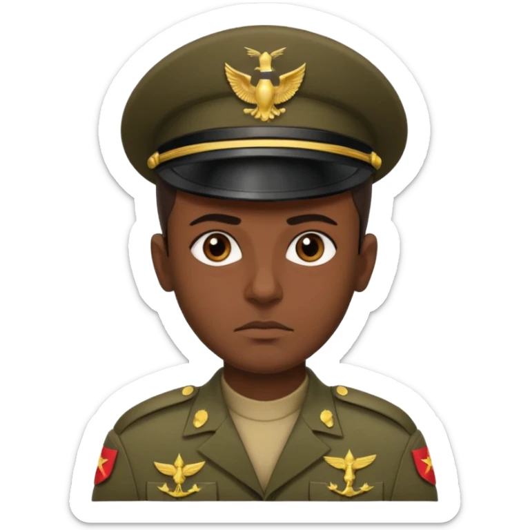 A portrait of an Iraqi soldier, shown from head to chest sticker