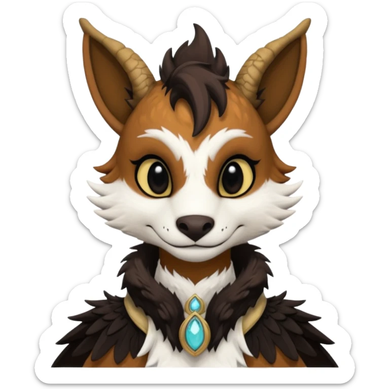 "Telephone" the brown, black and white anthropomorphic anthro "Dutch Angel Dragon" furry original species fursona fursuit sticker