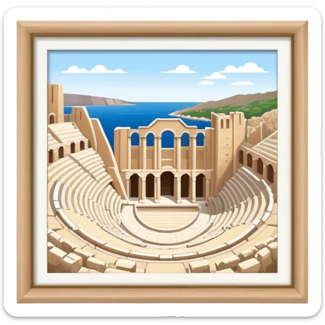 Odeon of Herodes Atticus Landmark Emoji – Depicting the ancient stone amphitheater on the Acropolis slopes. sticker
