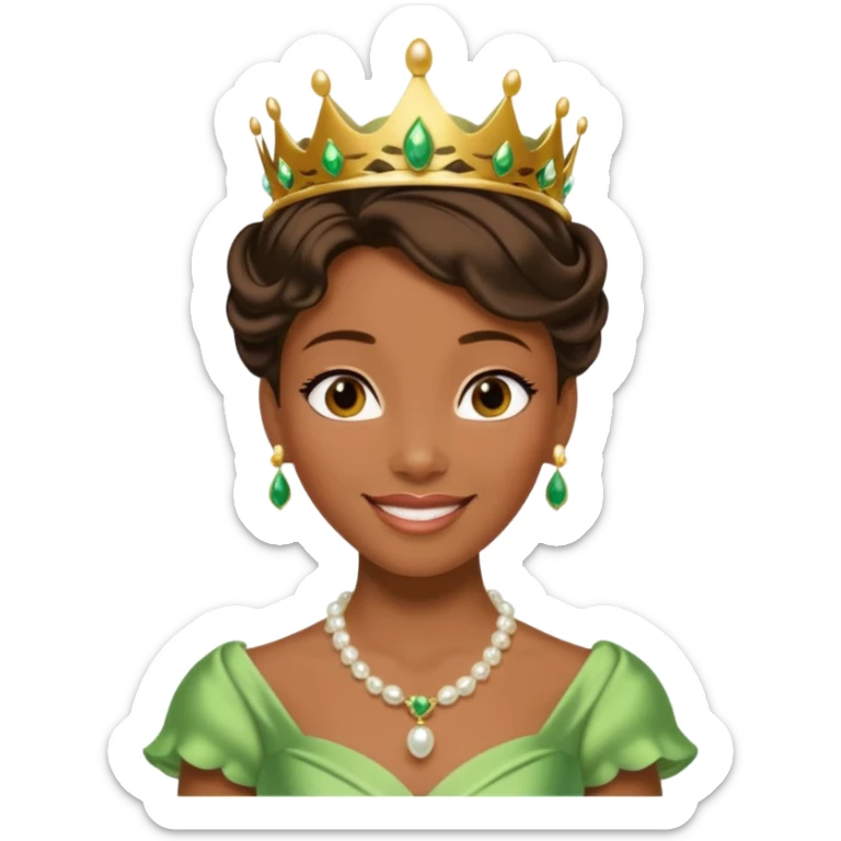 tạo cho tôi emoji công chúa tianna xinh và gần giống trong phim nhất sticker