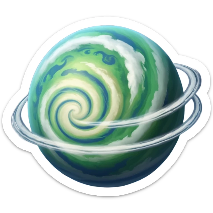 A planet as seen from space, similar to that of Arus from the cartoon Voltron. sticker