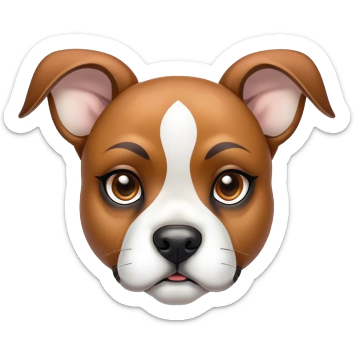 Cinematic Noble Fawn Boxer Portrait Emoji, Poised and regal, with a strong, muscular build and a sleek, well-groomed fawn coat accented by a white muzzle and chest, deep-set soulful brown eyes, Simplified yet sharp and sophisticated features, highly detailed, glowing with a soft, dignified glow, high shine, intelligent and loyal, stylized with an air of strength, focused and attentive, soft glowing outline, capturing the essence of a watchful and confident guardian, so majestic it feels as though it could step out of the screen with effortless authority! sticker