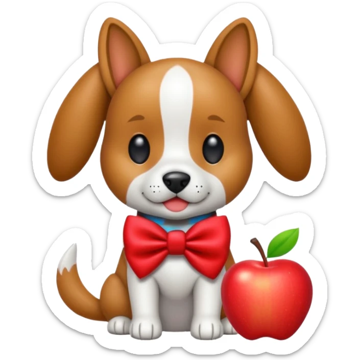 animatronic dog with red bow time like fnaf but dog emoji apple sticker