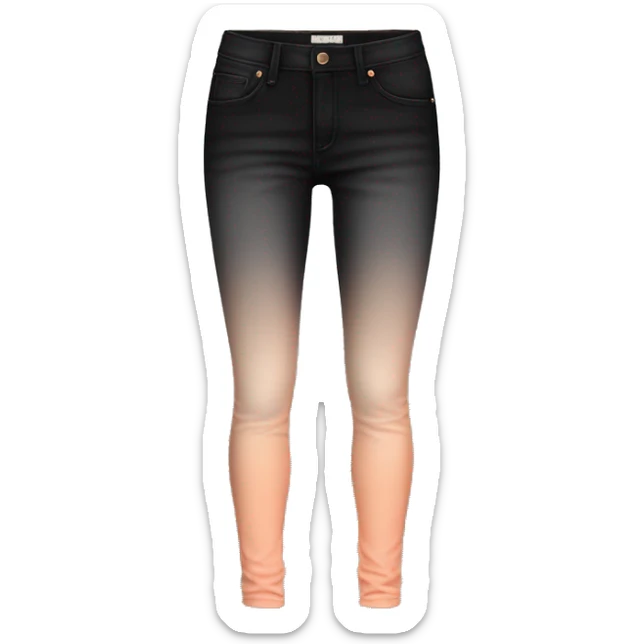 Realistic isolated pair of black to peach ombre jeans jeggings.  sticker