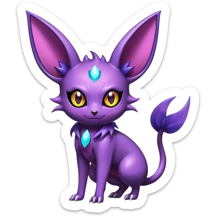 Shiny Dark Noibat-Espeon-Haunter-Umbreon-Nidorino-fusion-hybrid full body sticker