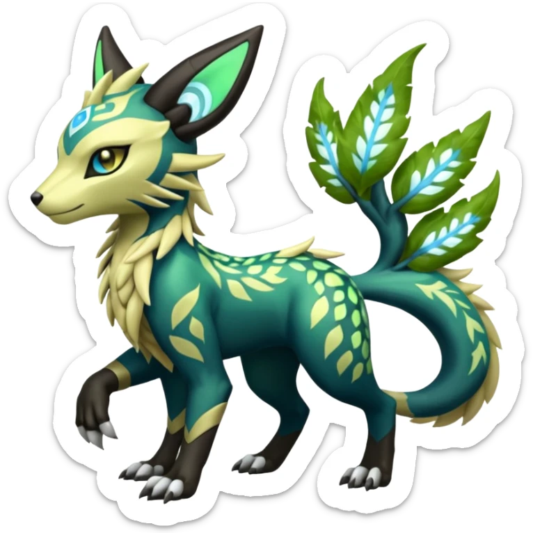  Exotic Ivy Meloetta-Zygarde-Zeraora-Renamon-Protogen-Palkia-hybrid-fusion-Fakémon-creature, full body sticker