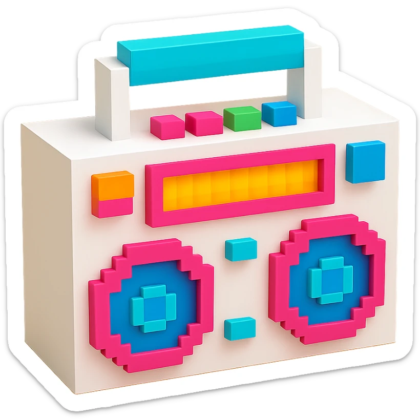 white boombox sticker