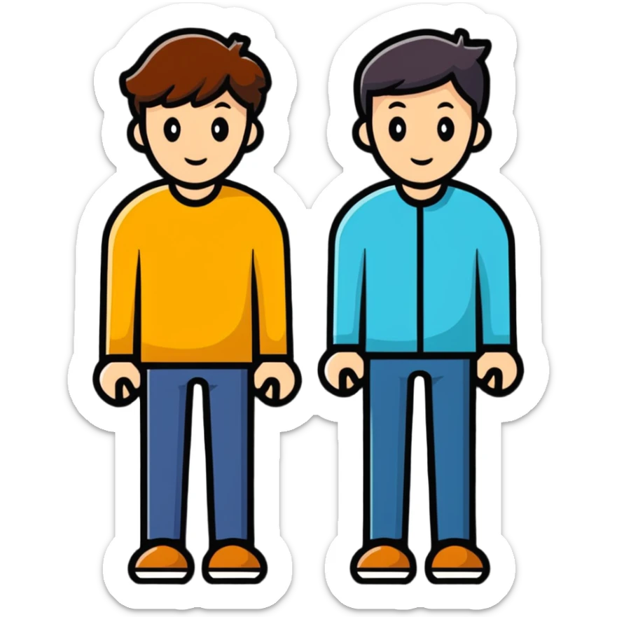 A rich person on the left and a poor person on the right, depicting inequality sticker