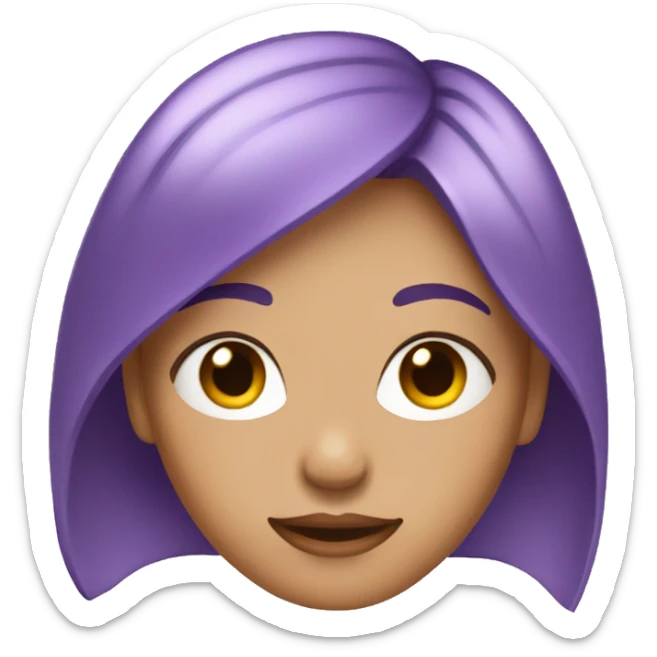 girl with purple hair layered brow eyes  sticker
