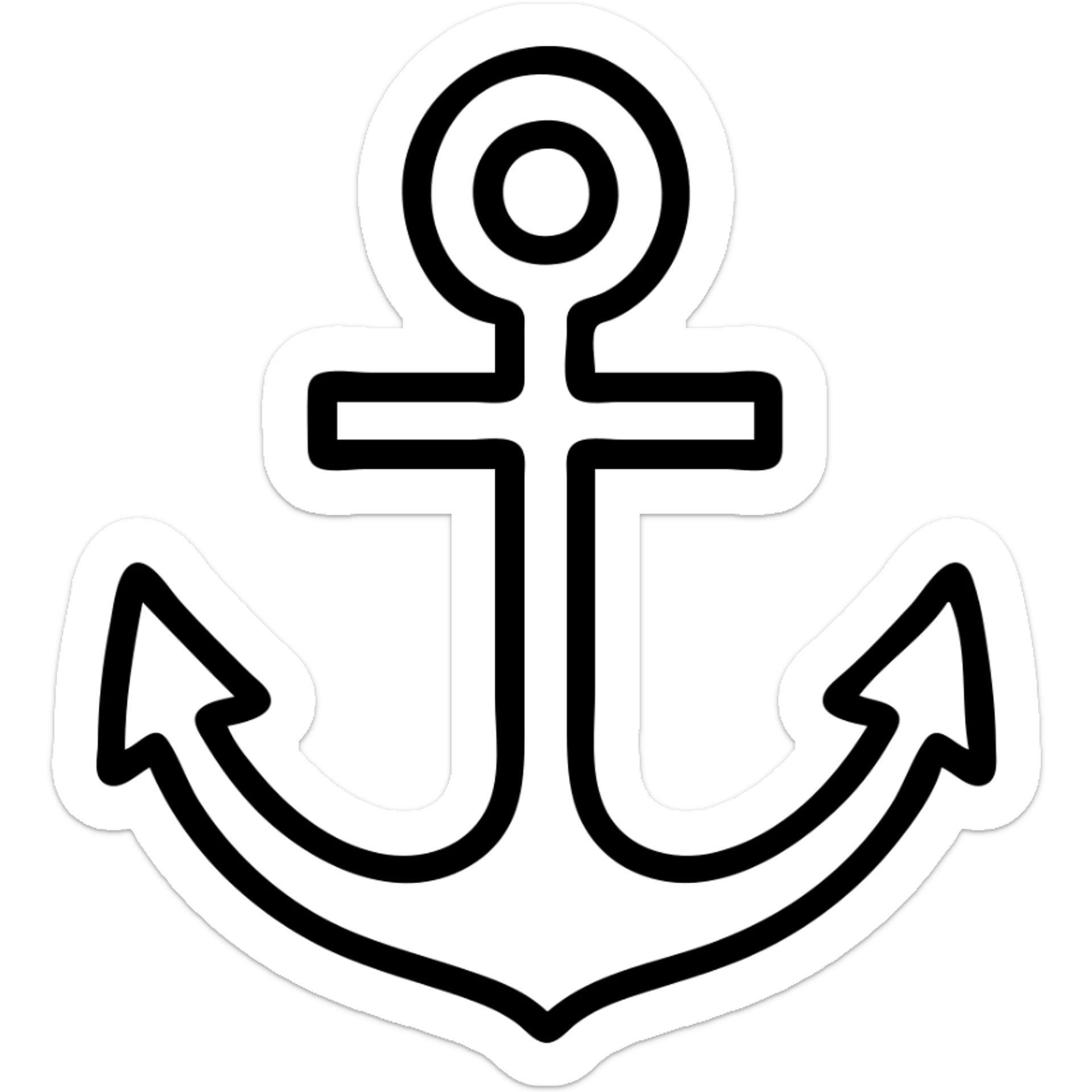 Anchor icon in a lighter shade of purple, clean and bold style, no background, transparent background sticker