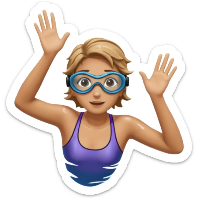 person swimming laps in pool zoomed out showing lap swiming back stroke, no more zoomed out full body but par under water I want to see the water sticker
