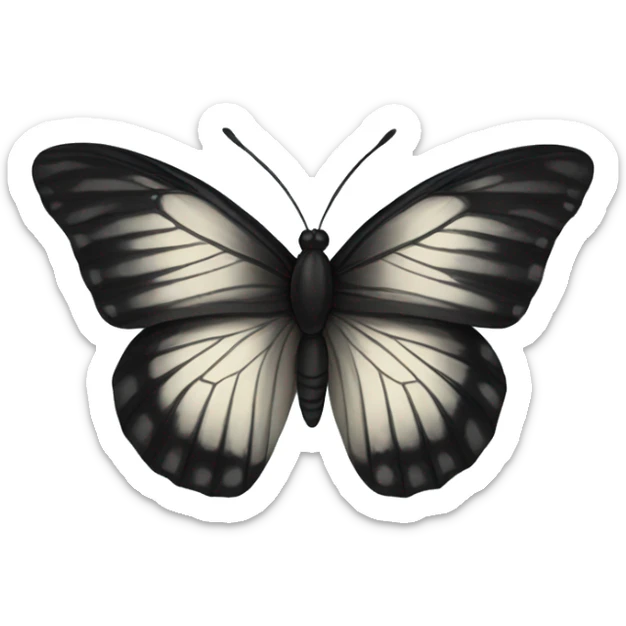 Black butterfly sticker