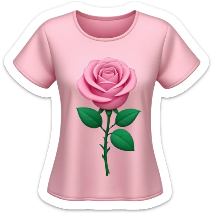 A 3D cartoon rose-pink women’s top with short sleeves, soft fabric texture, gentle lighting, isolated on plain background. plain top. sticker