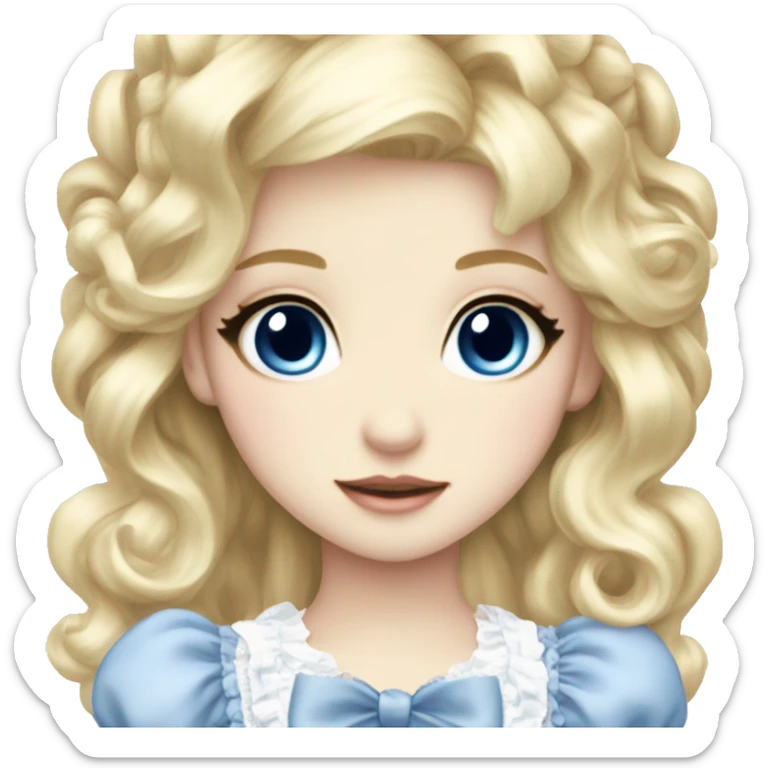 sweet lolita blond hair blue eyes white skin sticker