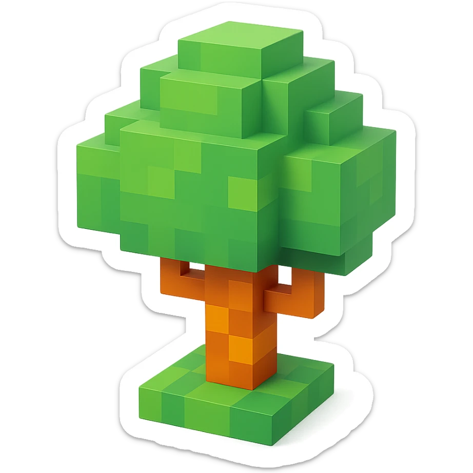 A voxel-style tree. sticker