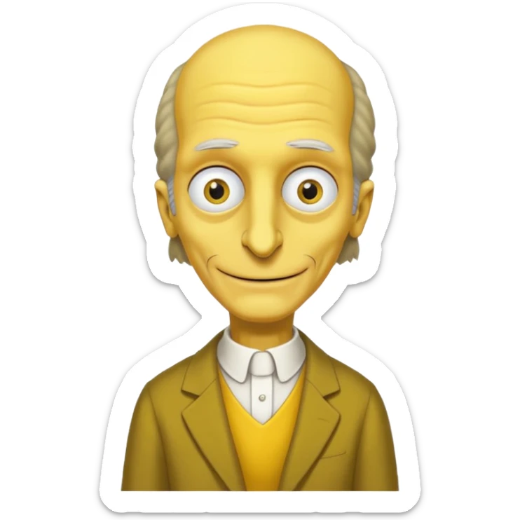 Mr. Burns, simpson, yellow skin tone, very very very long nose. complete yellow dress. sticker