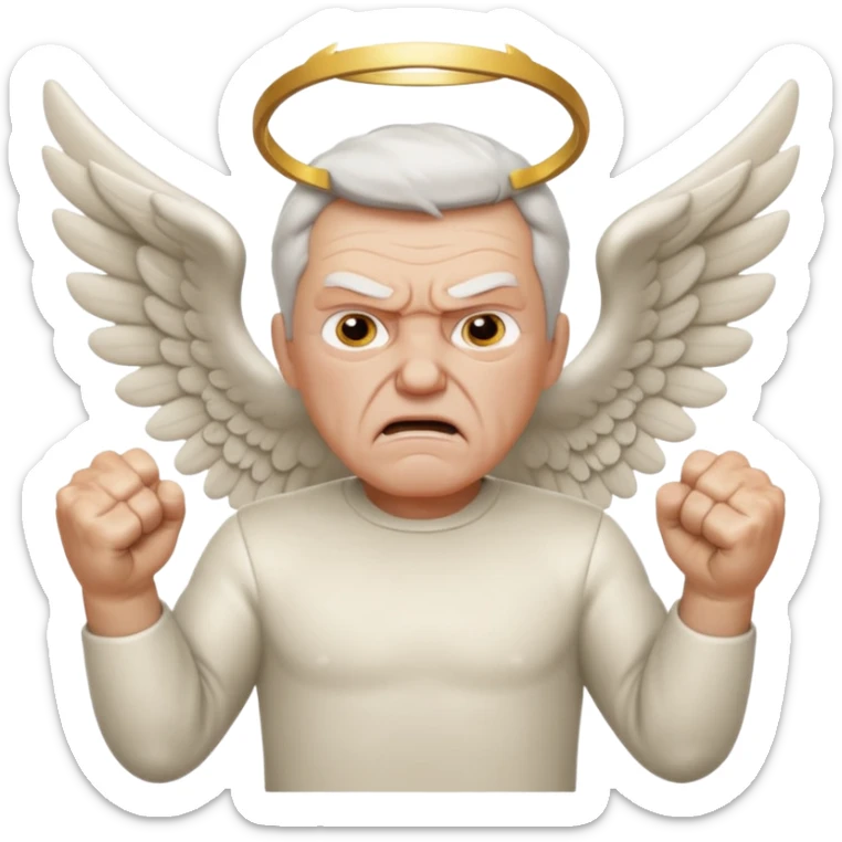 No real face angry older white male Italian animated angel I don't want a real face sticker