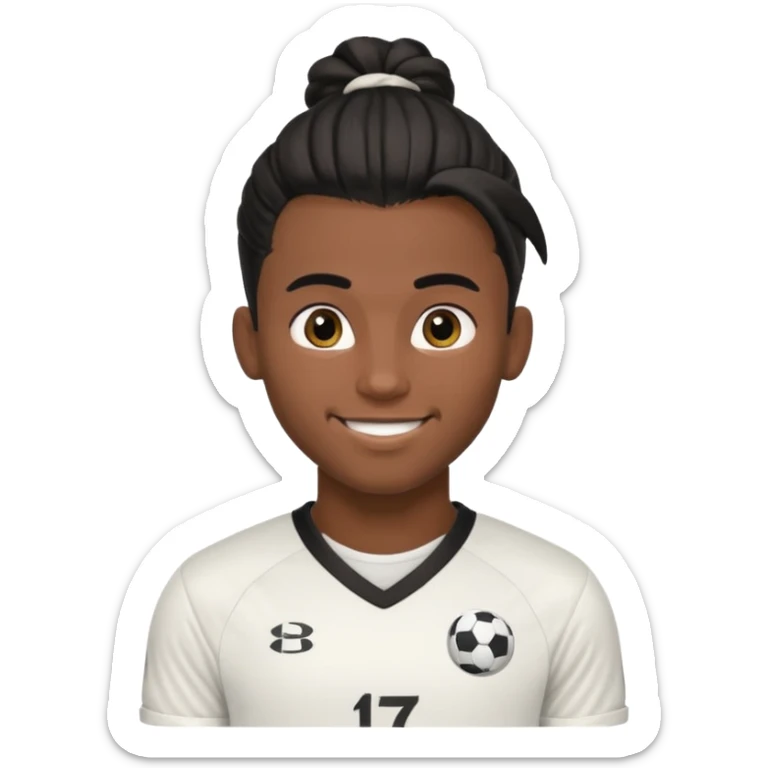 a pretty male bratz footballer. black hair tied in a manbun sticker