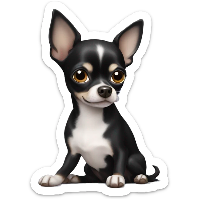 Black chihuahua sticker