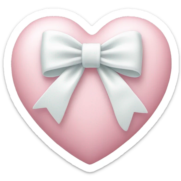 Pastel pink heart with white bow sticker