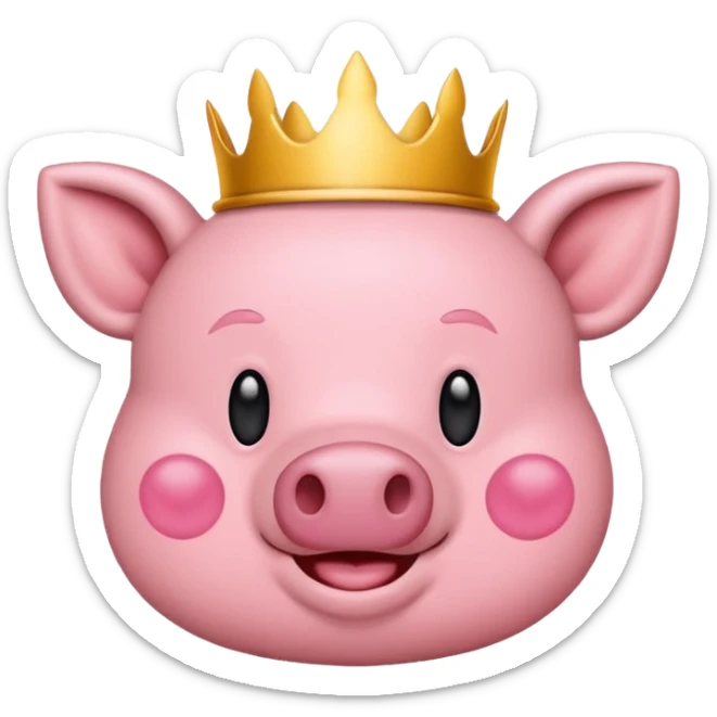 Me gustaría crear un emoji para un logo de mi nombre yeicobvalentino con un cerdito con corona sticker