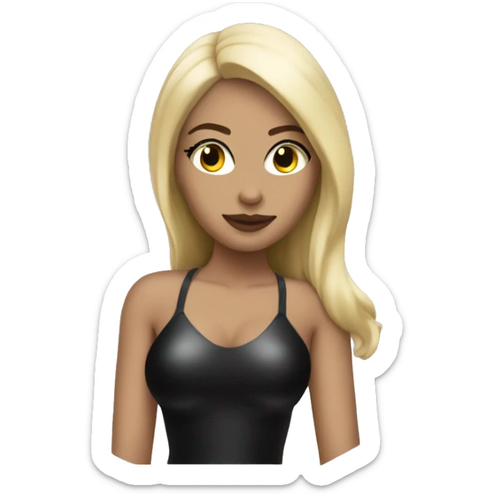 latex beauty in black with blonde hair sticker