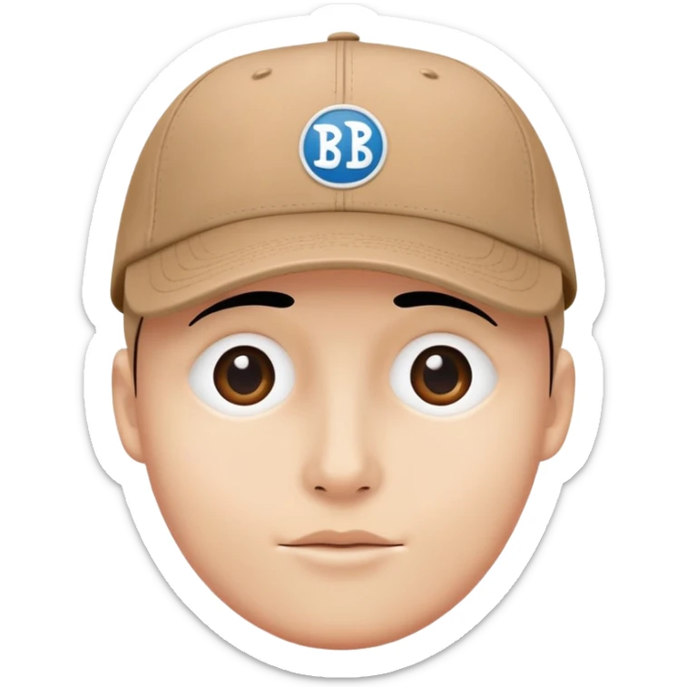 no eyes no nose n mouth only face shape and in the cap there will be a BNCC logo sticker