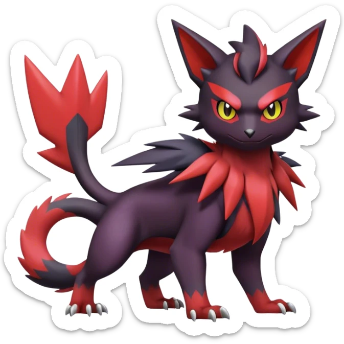 Edgy Cute Cool Kawaii Litten-Noivern-Zoroark-Noibat-Pokémon Full Body  sticker