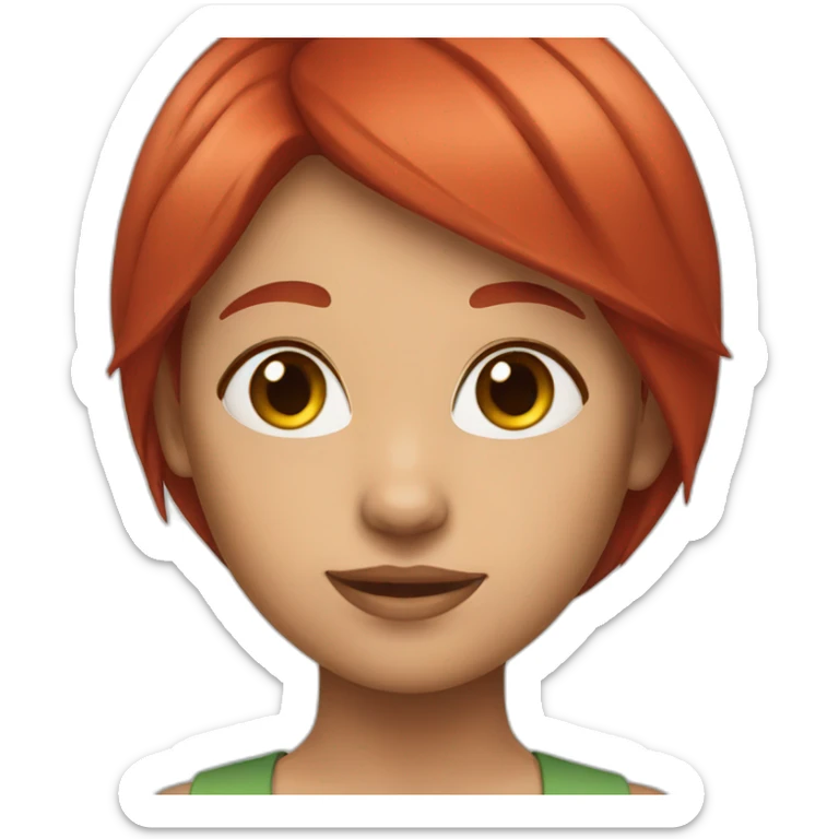 A girl with red straight hair  sticker