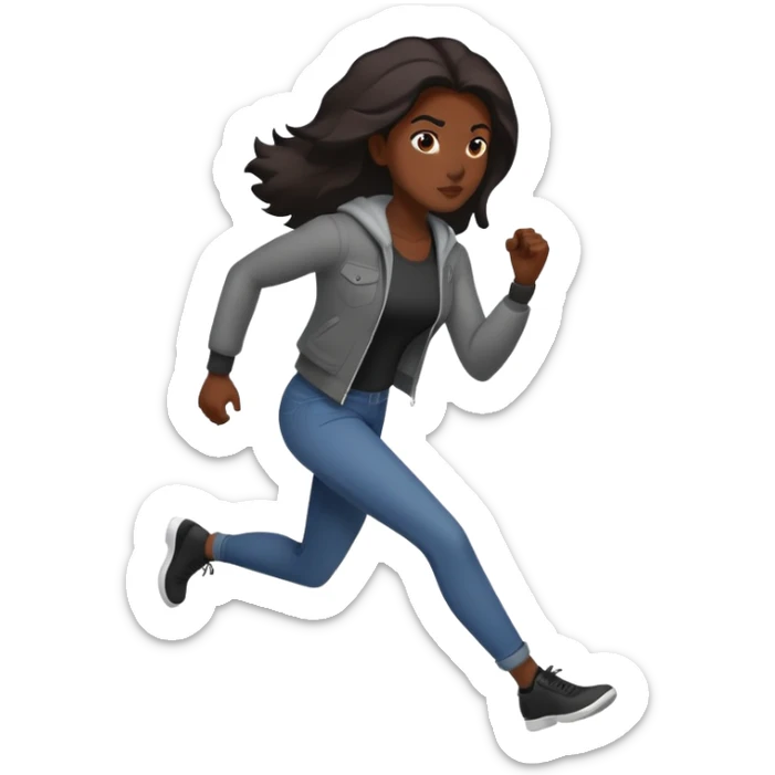 “A strong, fearless woman with dark skin, dressed in a stealthy, street-smart style. She moves with confidence, has a bold attitude, and carries a mysterious yet powerful presence—like a ninja in the streets.”  For emojis: 🥷🏾💪🏾😎🔥💰🔫👑 sticker