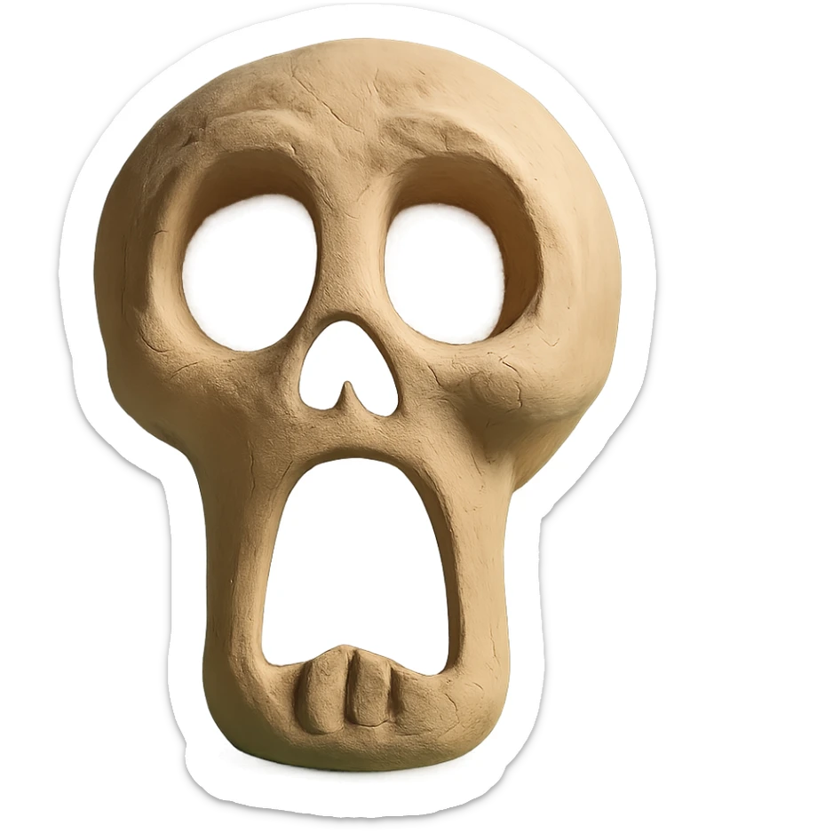 shocked skull sticker