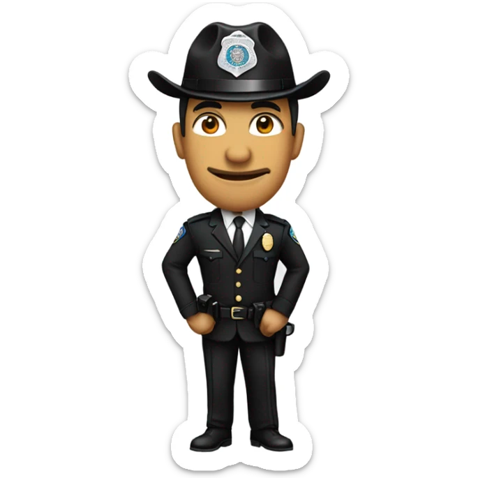 Hawaiian 1899 style western police commissioner with a black suit and tie  sticker