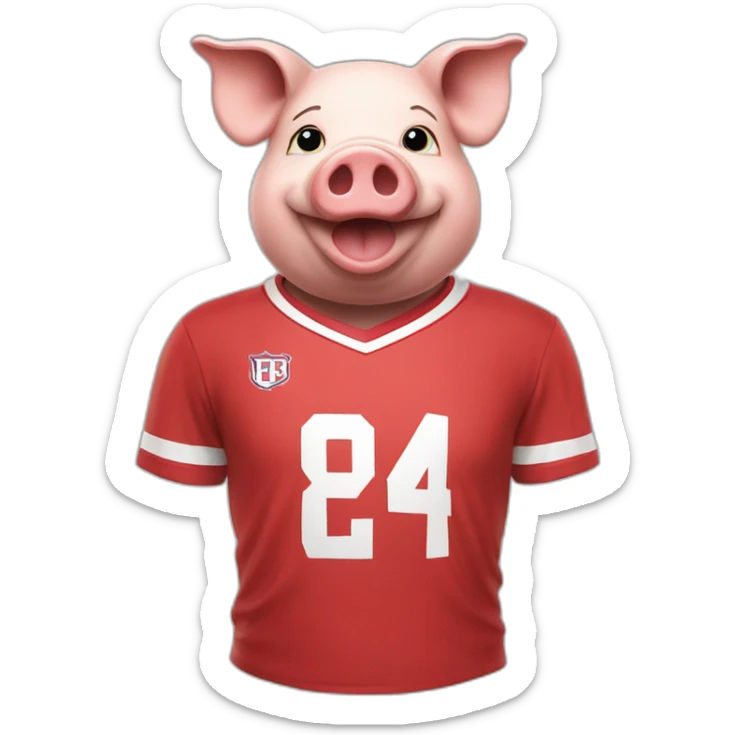 Pig with seville football t-shirt sticker