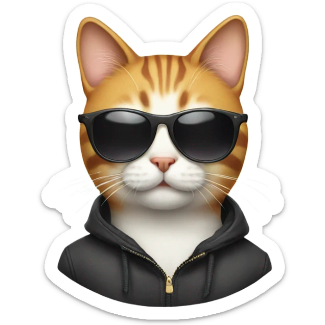 Cat with sunglasses sticker
