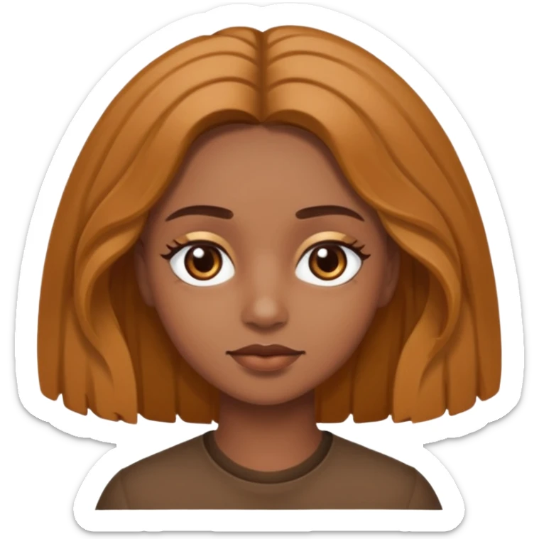 branca, olhos hazel, franjnha, pequenas sardas, cabelo castanho escuro, cabelo medio  sticker