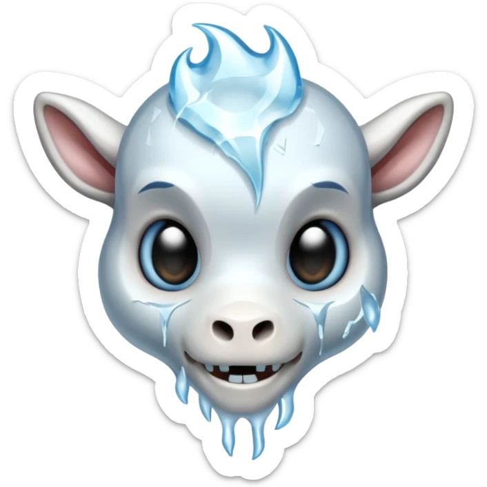 The ice skull The ice skull of a baby goat sticker
