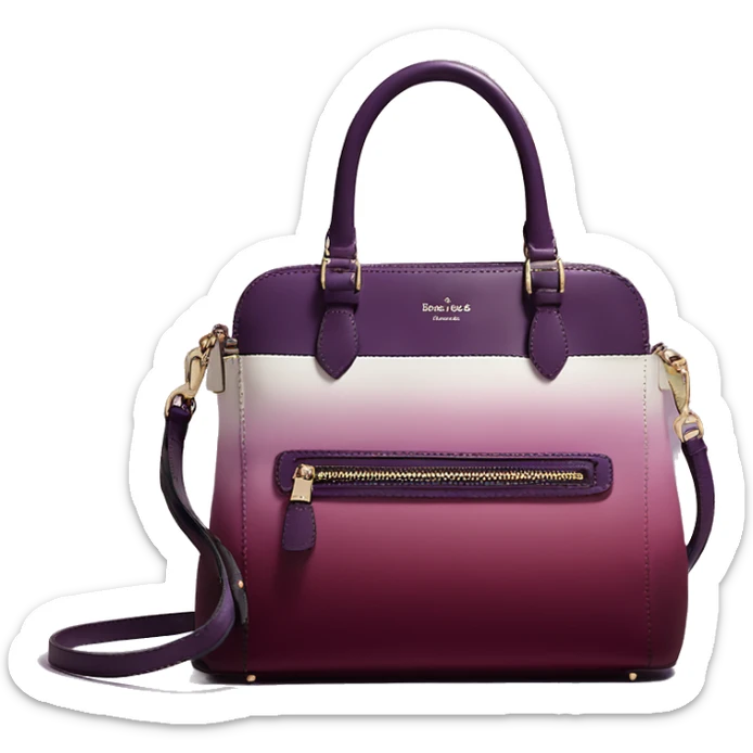 Realistic isolated plum purple to wine color ombre Kate Spade satchel purse.  sticker