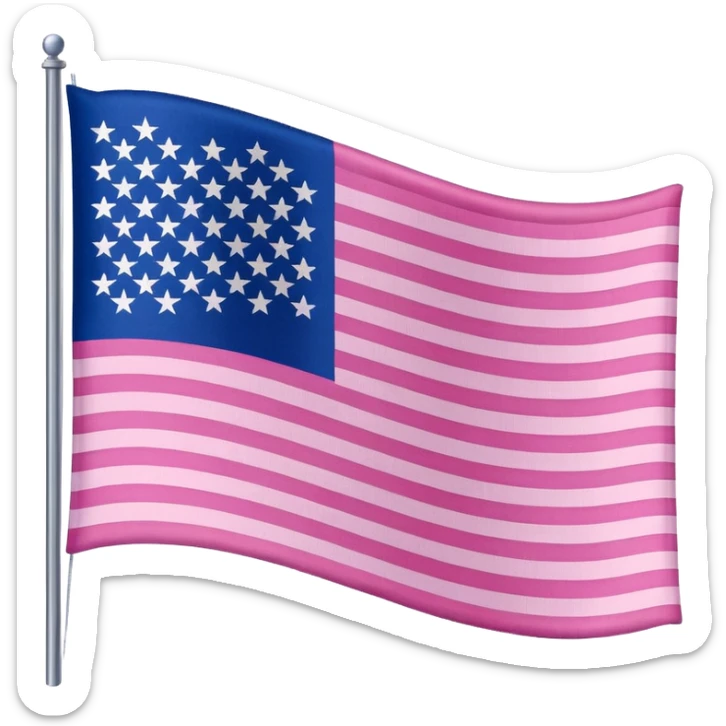 Drapeau Americain rose 100% sauf les etoile et les Bandes le bleu remplacer par du rose sticker