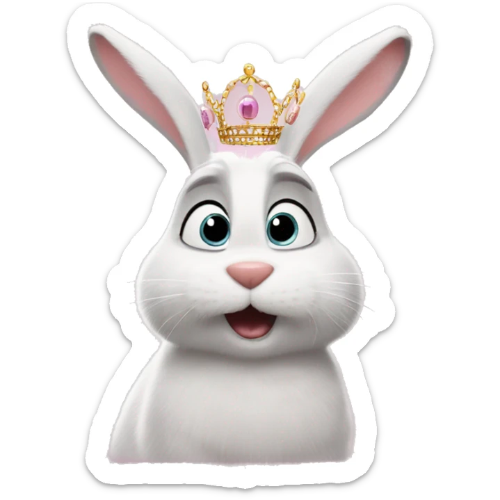 Bunny from The Secret Life of Pets with tiara sending kisses sticker