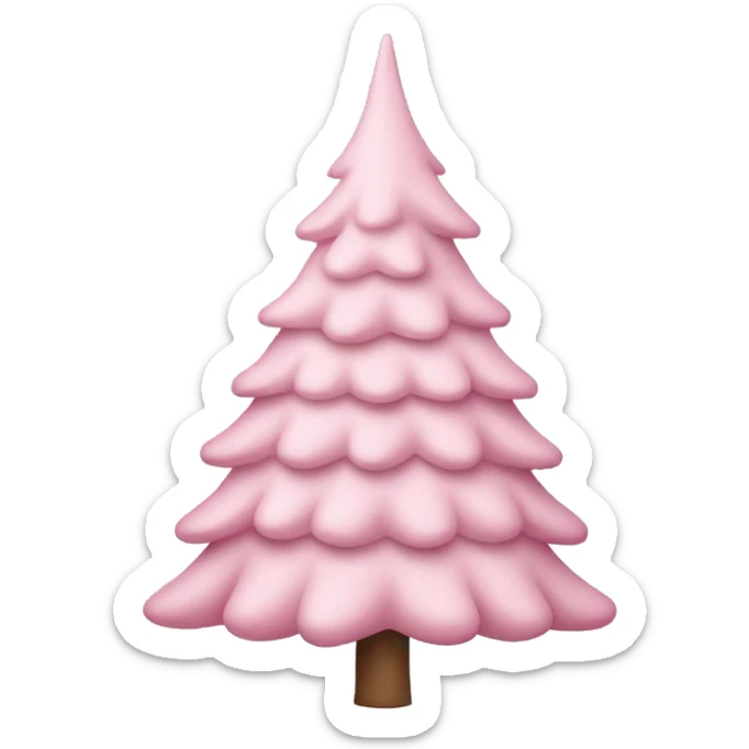 pastel pink christmas tree sticker