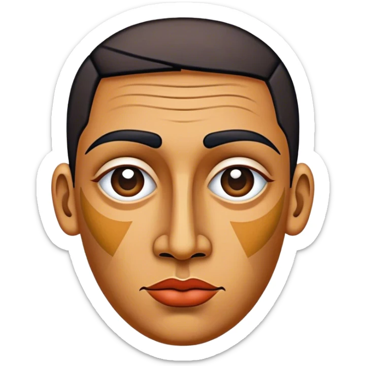 Cinematic Realistic Picasso Pop Culture Emoji, depicted with a creative, abstract representation inspired by the legendary artist rendered with bold textures and dynamic, artistic lighting. sticker