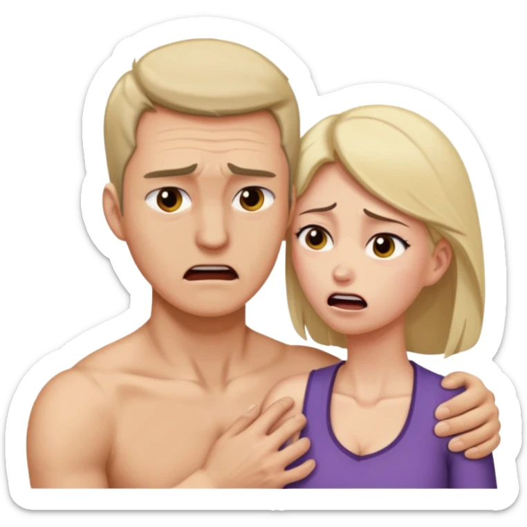 Un homme possessif qui essaye d’attraper le cou de sa femme sticker