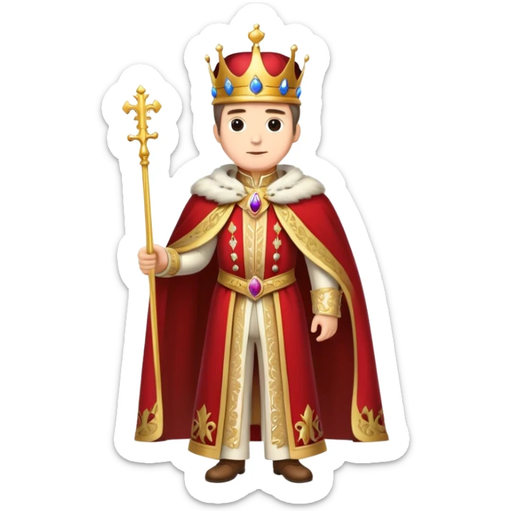 Full body of Francisco I, royal king standing in royal attire with crown and cape sticker