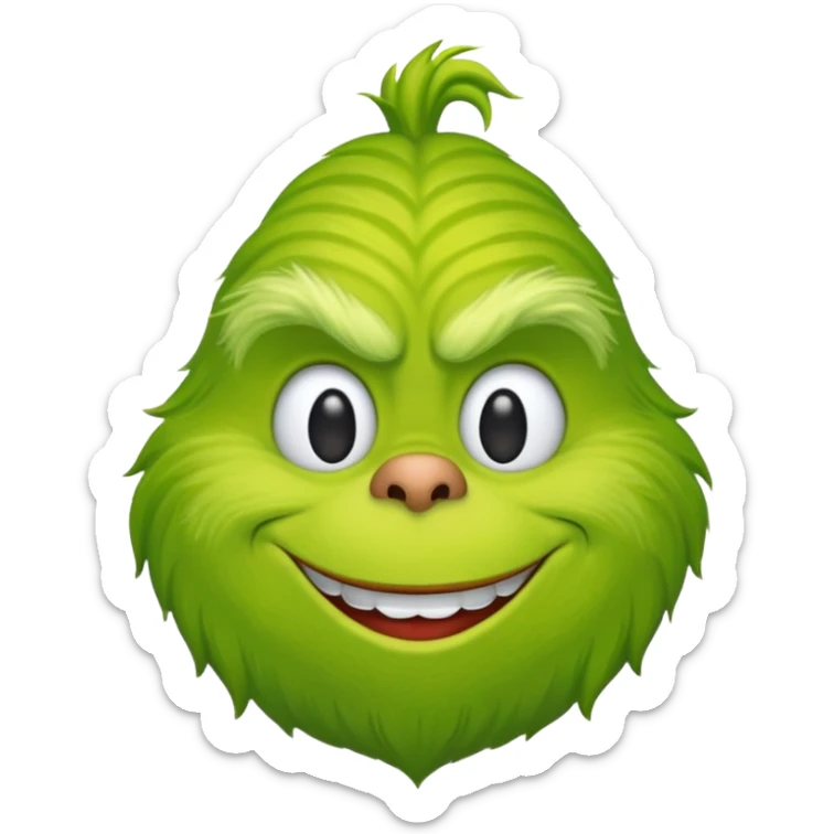 Un emoji de el Grinch diciendo ho ho ho sonriendo sticker