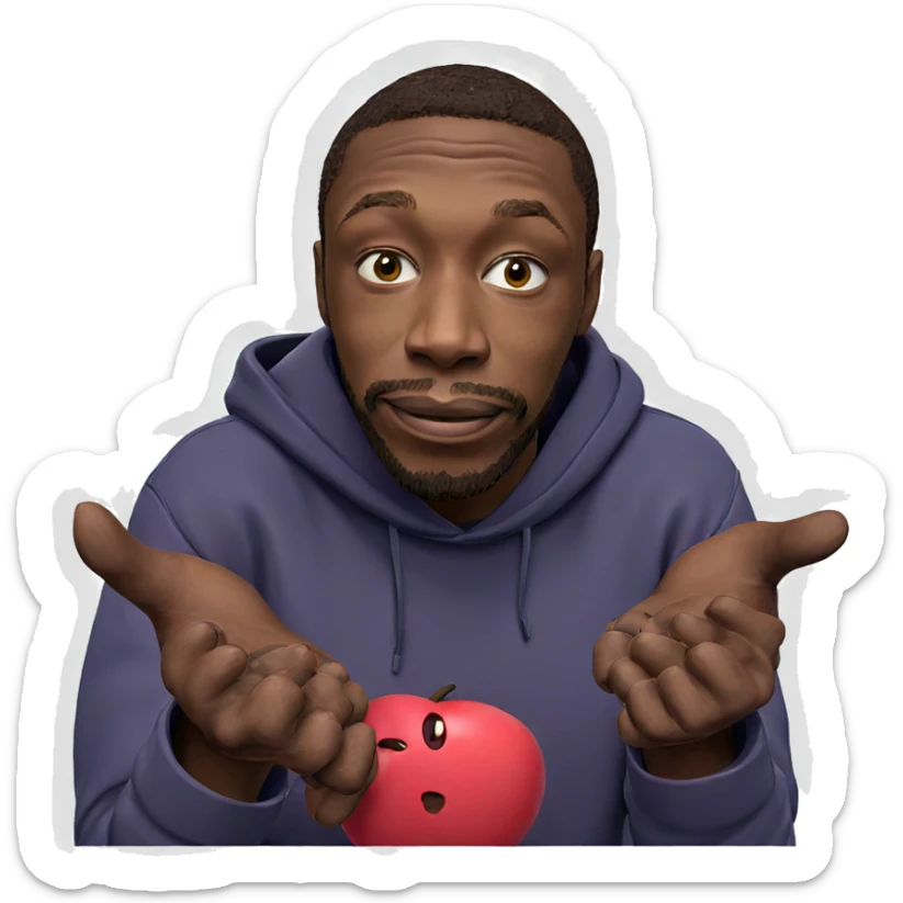 dark hoodie with facial hair sticker