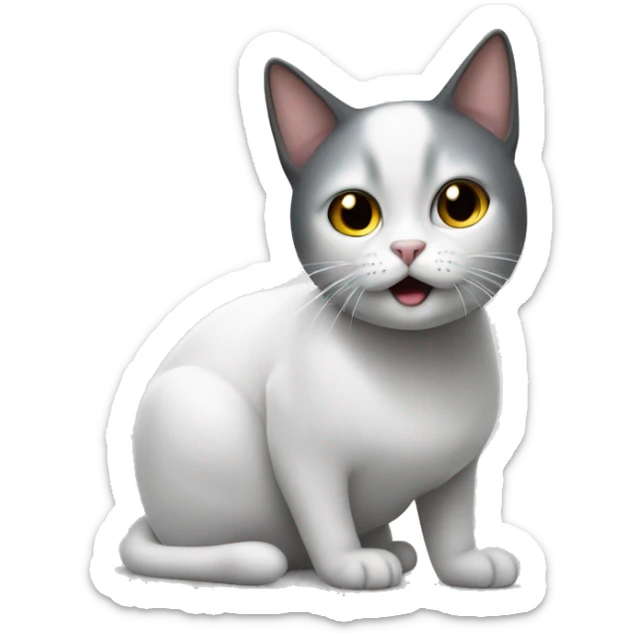 un gato que tenga el cuerpo del emoji del fantasma sticker