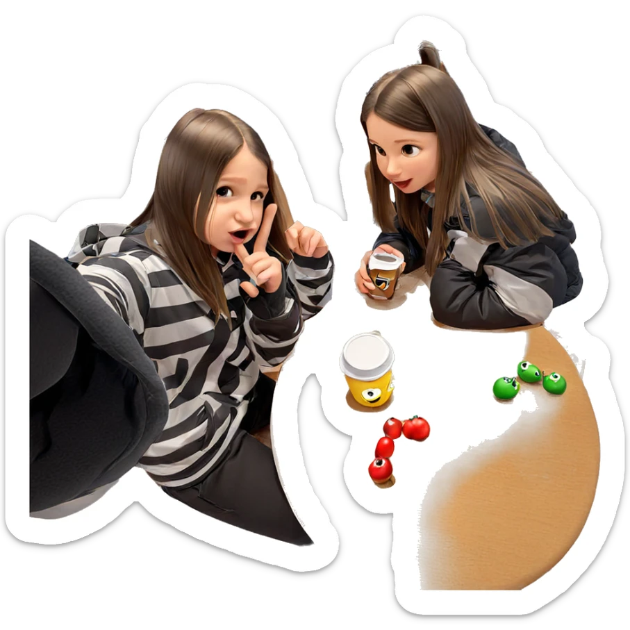 selfie of two girls sticker