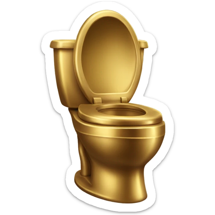 make me a golden toilet with a skibidi head peeking out of it sticker