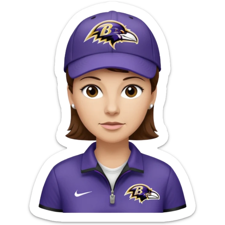 Caucasian short brown hair Female football coach Baltimore Ravens  sticker
