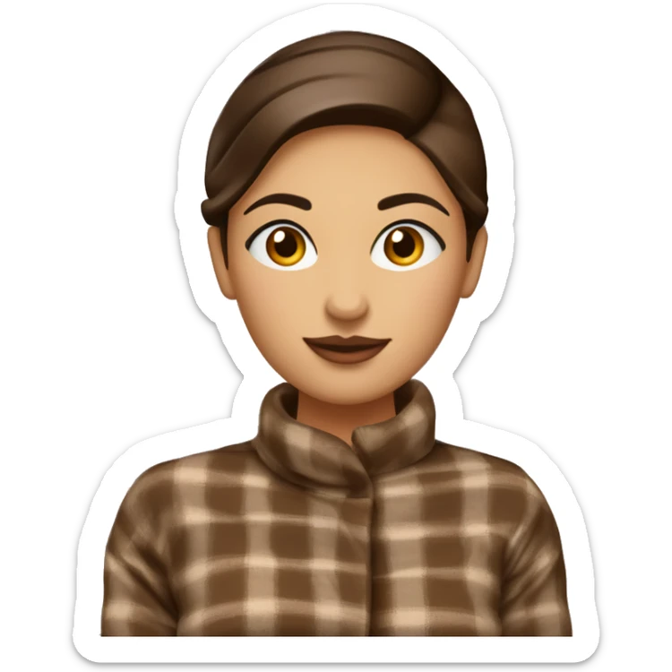 Femme métisse avec chignon yeux marron foncé buvant un chocolat sous un plaid  sticker